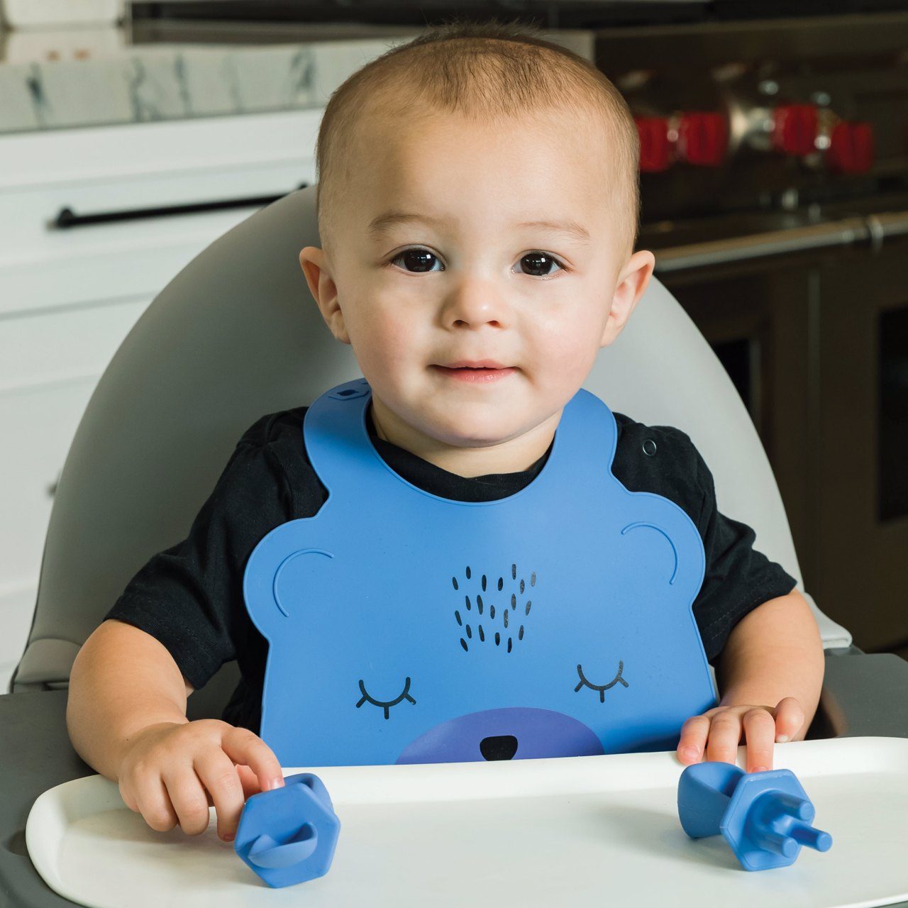 Tiny Twinkle - Silicone Roll - up Bib - Indigo Bear