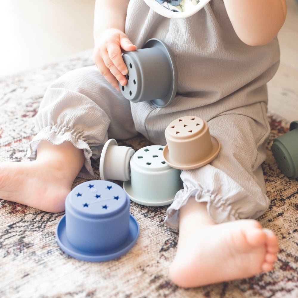 Tiny Twinkle - Silicone Stacking Toy - Indigo Set