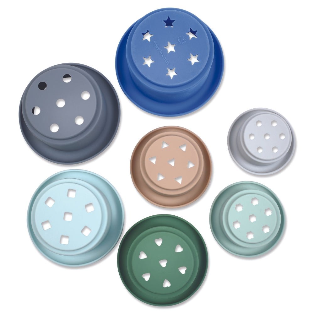 Tiny Twinkle - Silicone Stacking Toy - Indigo Set