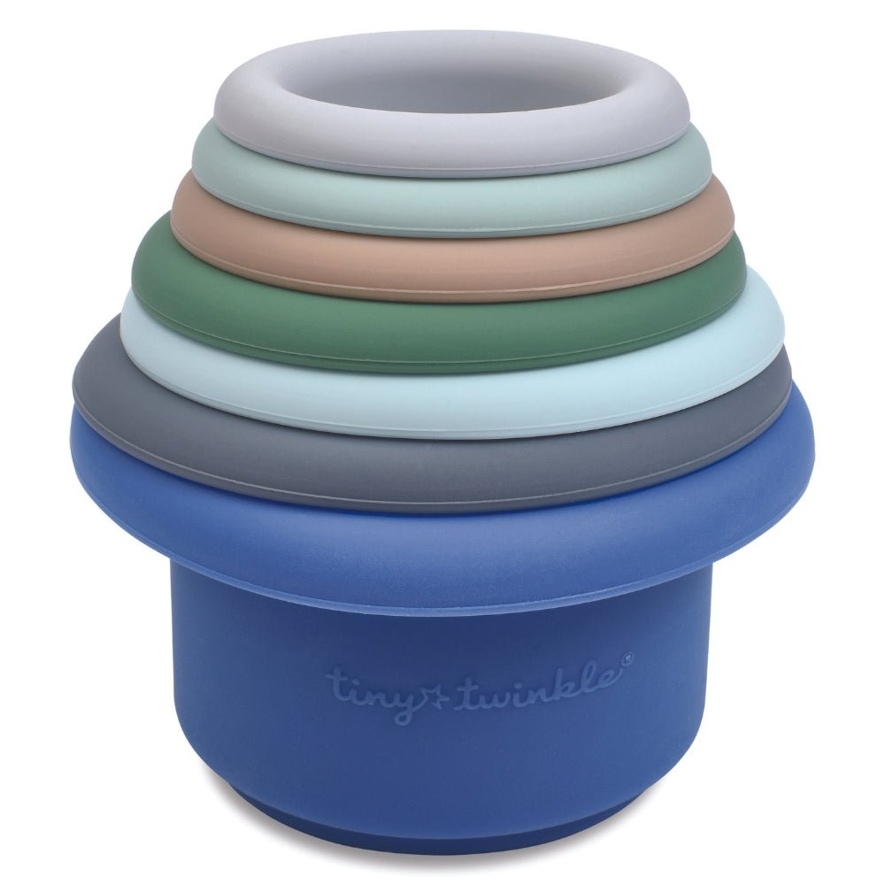 Tiny Twinkle - Silicone Stacking Toy - Indigo Set