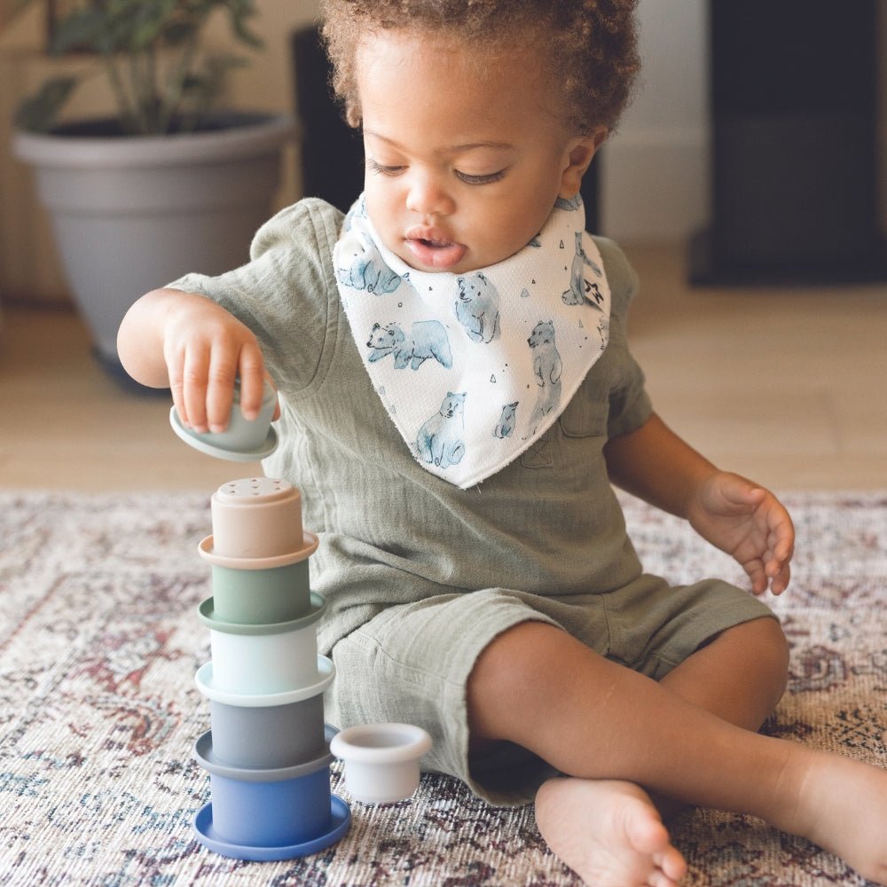 Tiny Twinkle - Silicone Stacking Toy - Indigo Set