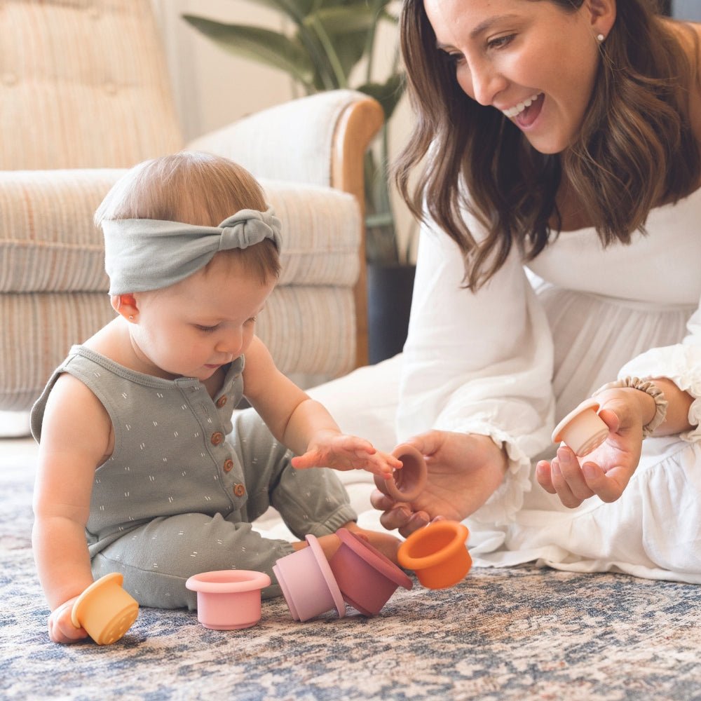 Tiny Twinkle - Silicone Stacking Toy - Rose Set