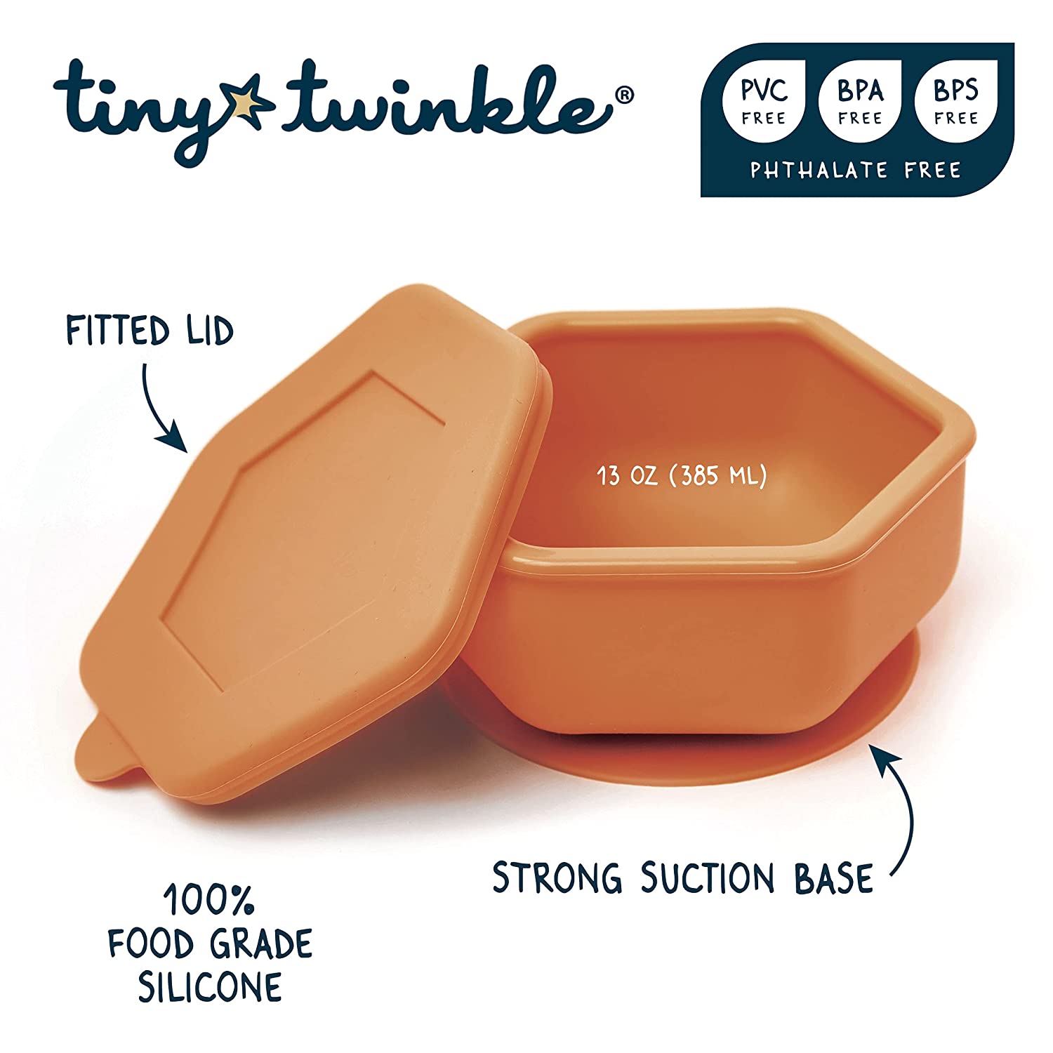 Tiny Twinkle - Silicone Suction Bowl and Lid Set - Rose