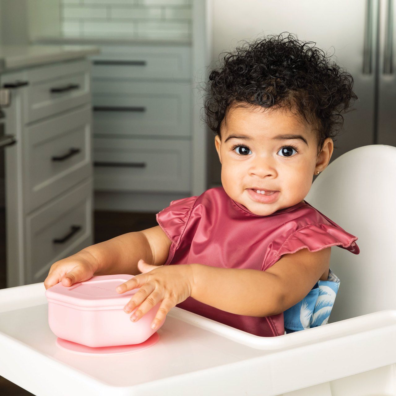 Tiny Twinkle - Silicone Suction Bowl and Lid Set - Rose