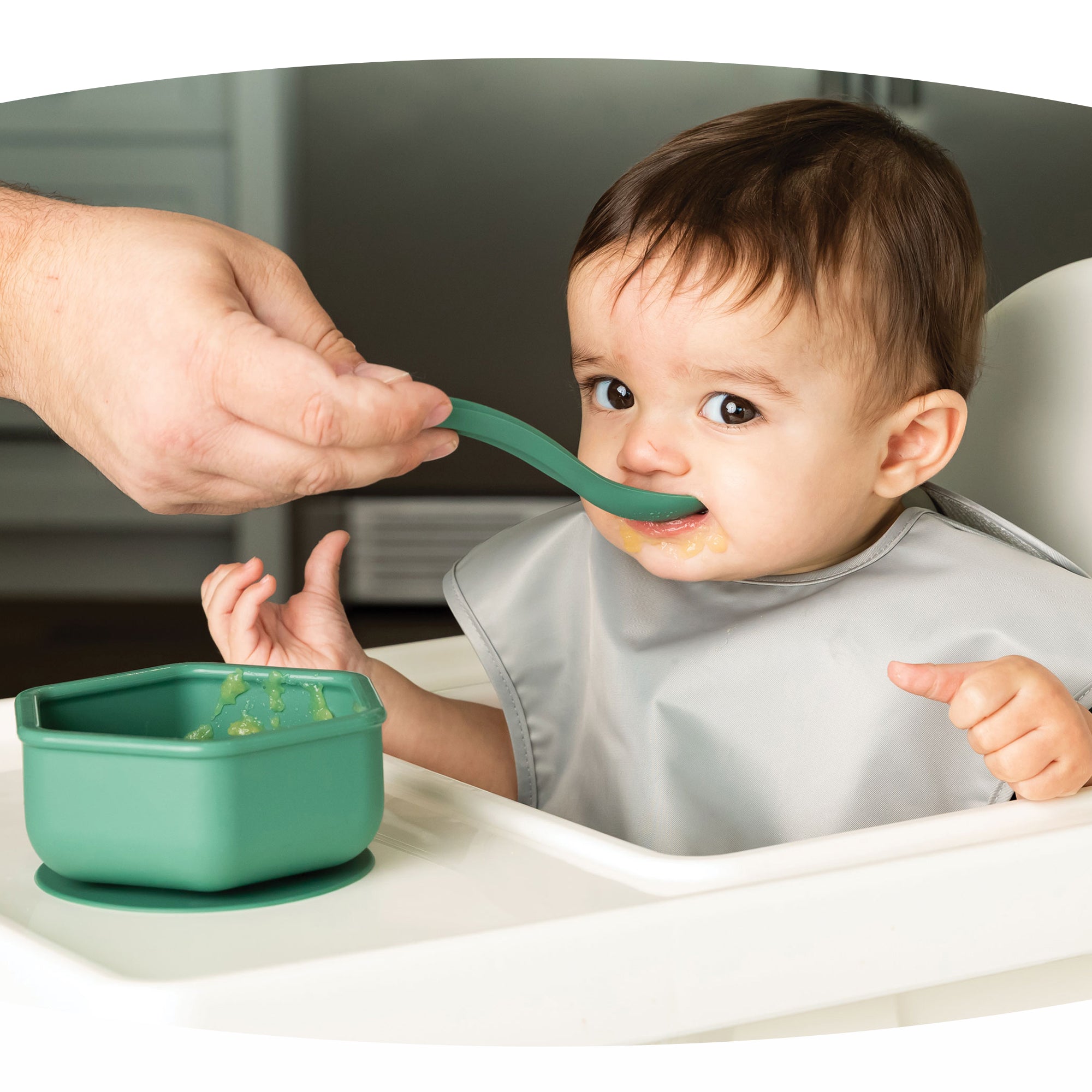 Tiny Twinkle - Silicone Suction Bowl - Olive Green