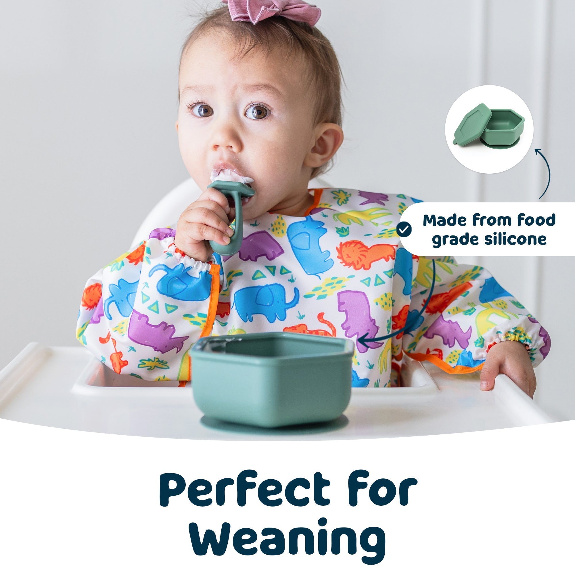 Tiny Twinkle - Silicone Suction Bowl - Olive Green