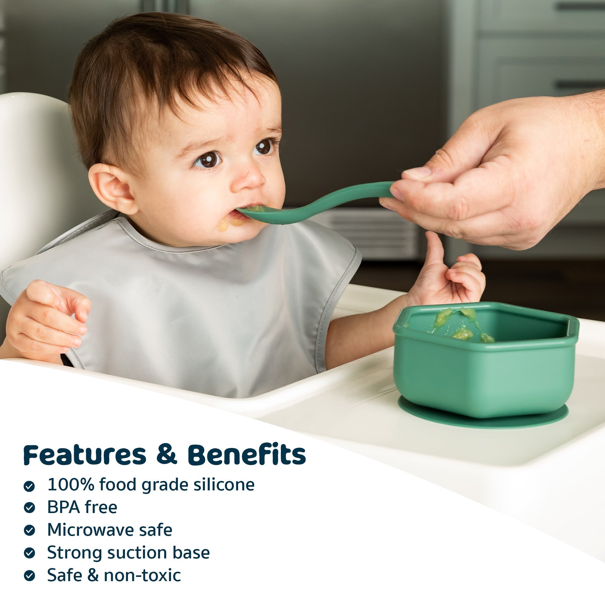 Tiny Twinkle - Silicone Suction Bowl - Olive Green