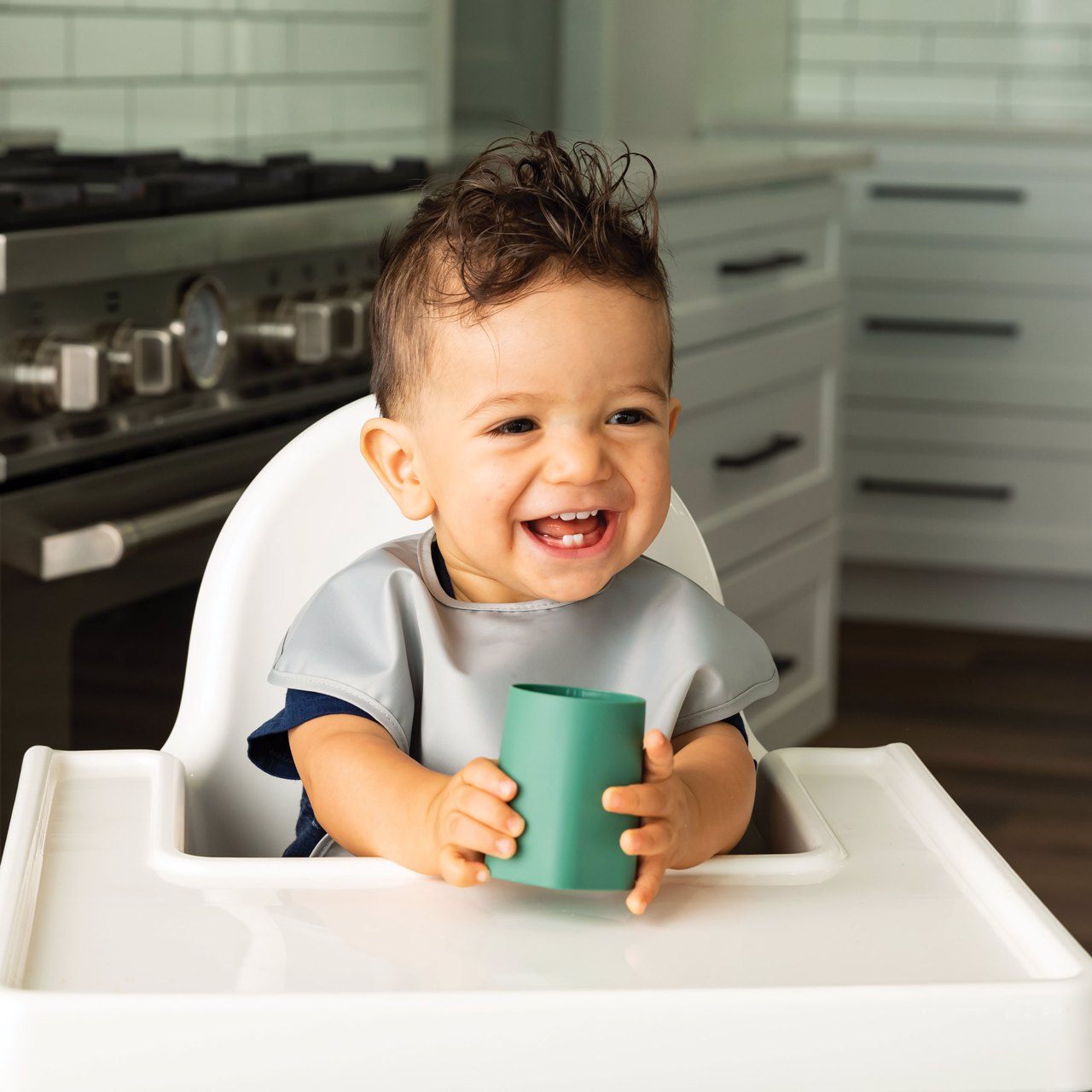 Tiny Twinkle - Silicone Training Cup 2PK - Olive/Grey