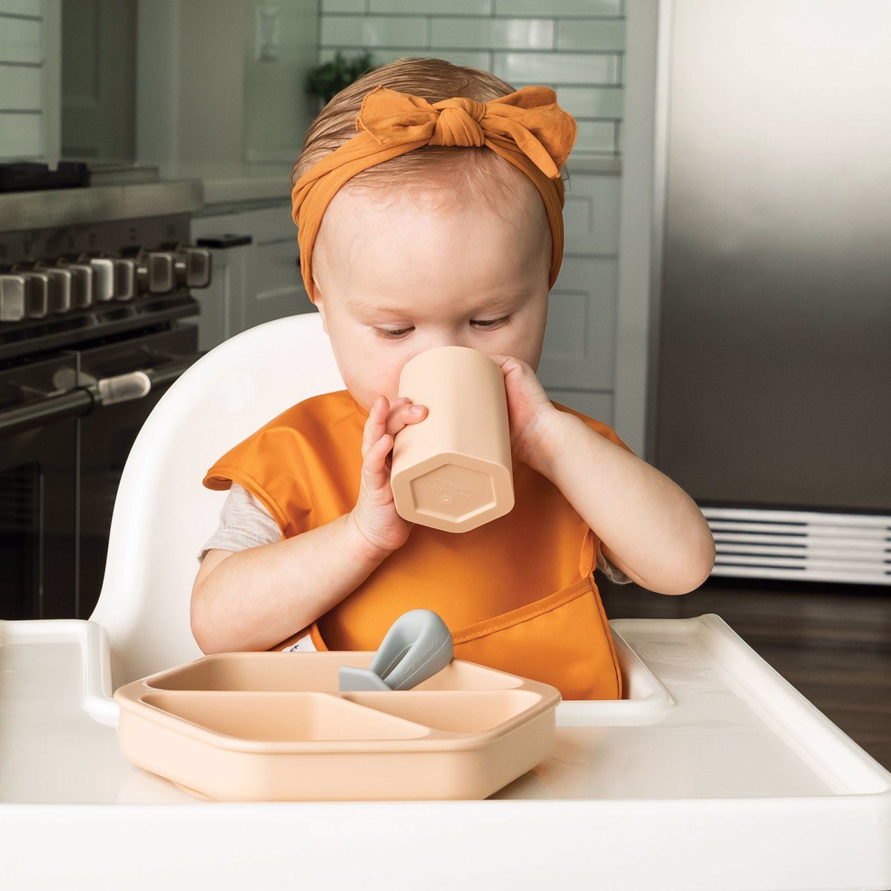 Tiny Twinkle - Silicone Training Cup 2PK - Sand/Coral