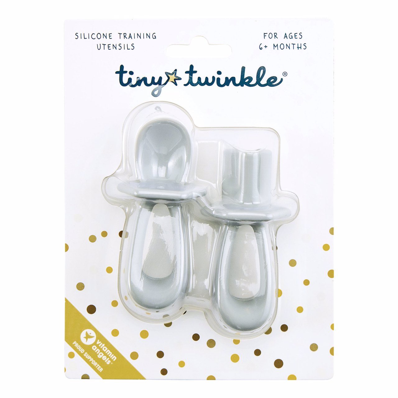 Tiny Twinkle - Silicone Training Utensils - Grey