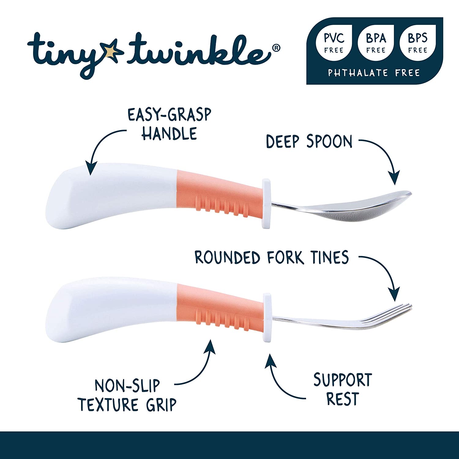 Tiny Twinkle - Stainless Steel Fork and Spoon Set - Mint