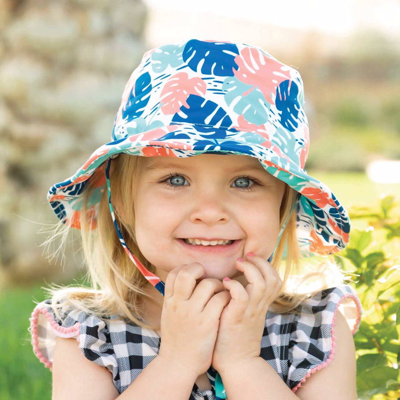 Tiny Twinkle - UPF 50+ Kids Sun Bucket Hat - Monstera
