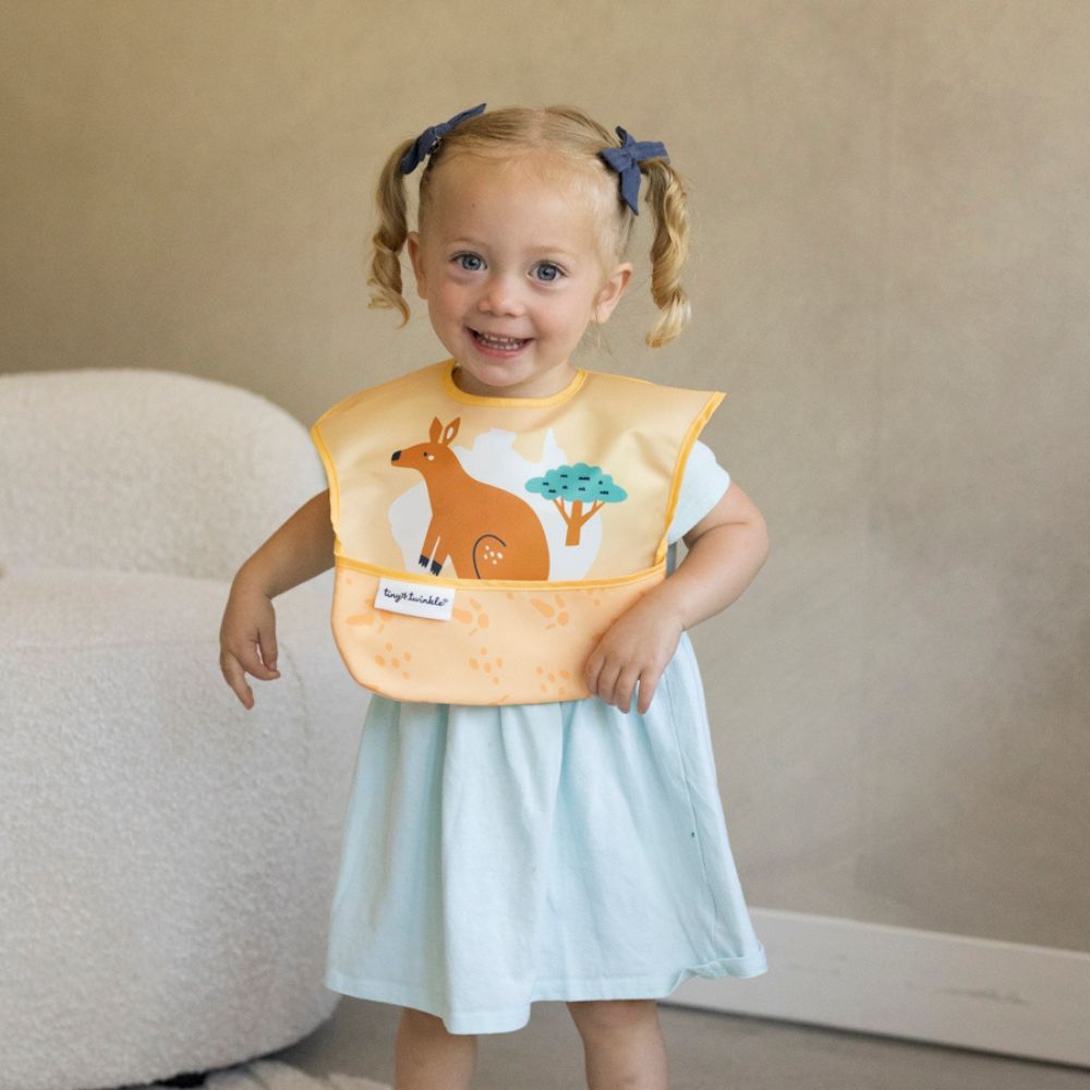 Tiny Twinkle - Mess-Proof Easy Bib - Kangaroo Cinnamon