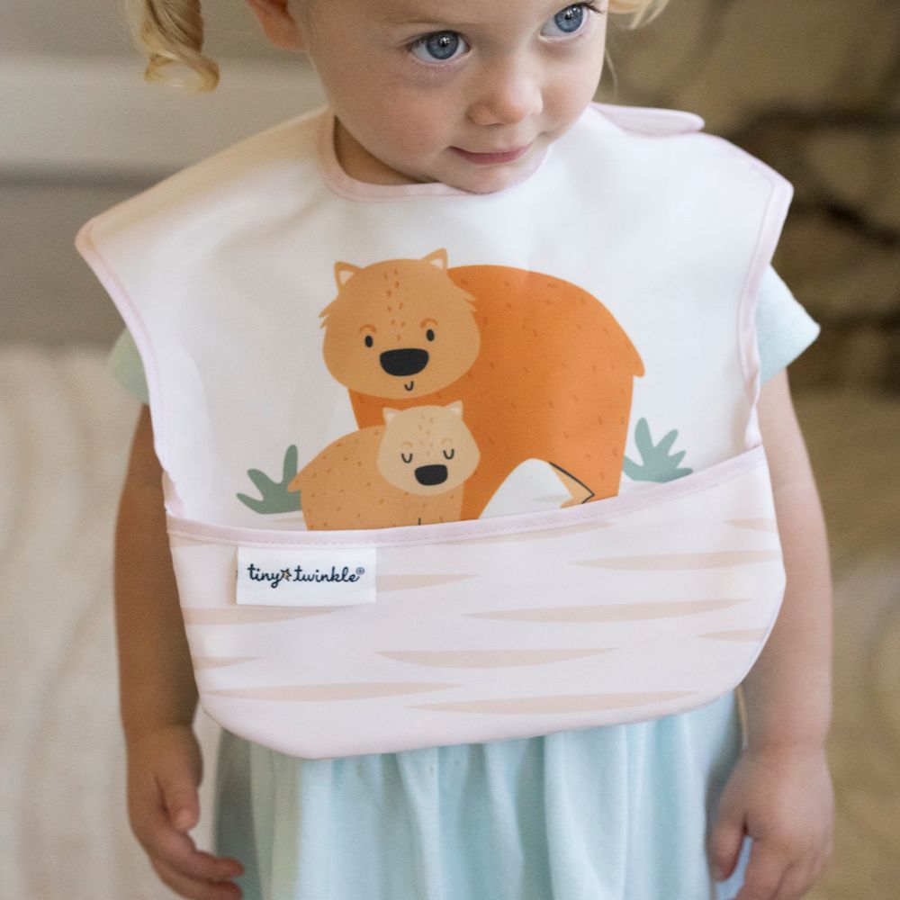 Tiny Twinkle - Mess-Proof Easy Bib - Wombat Beige