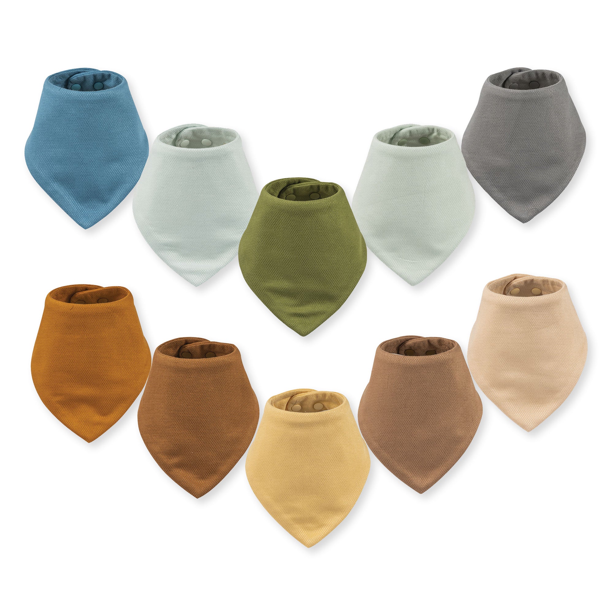 Tiny Twinkle - Kaffle® Bandana Bib 10 Pack - Dark Blue & Brown