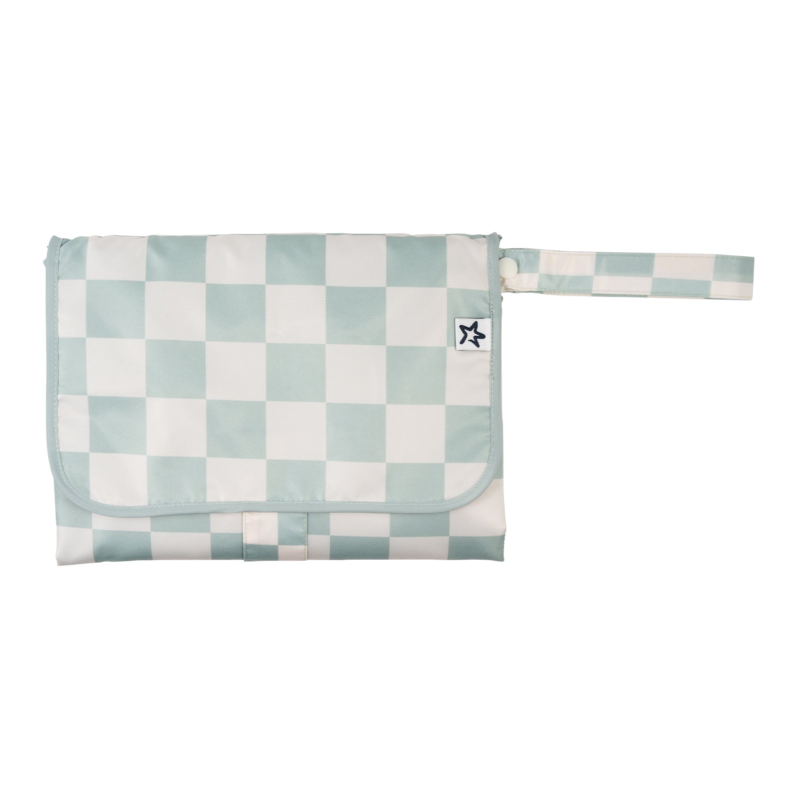 Tiny Twinkle - Portable Nappy Changing Pad - Sage Checkers