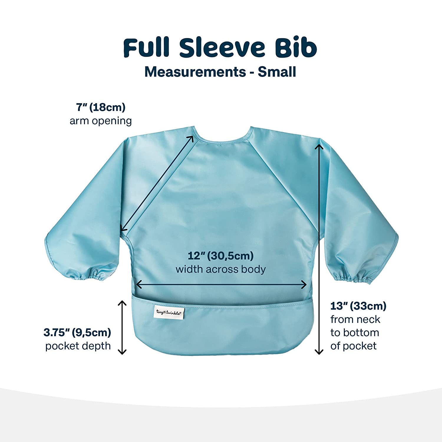 Tiny Twinkle - Mess-proof Full Long Sleeve Bib 2 Pack - Slate, Olive - Small/Large