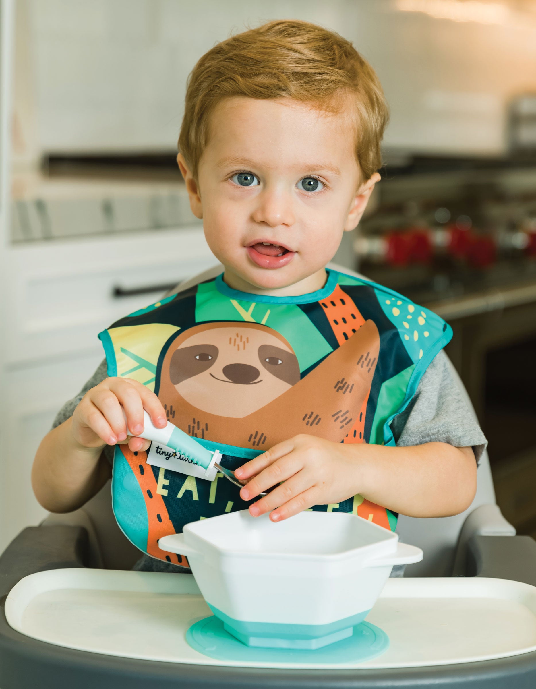 Tiny Twinkle - Mess-Proof Easy Bib 3 Pack - Llama, Sloth, & Shark Set