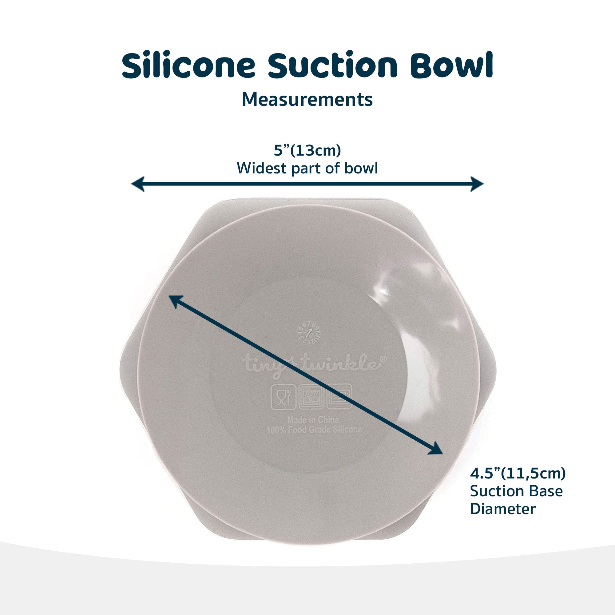 Tiny Twinkle - Silicone Suction Bowl - Grey