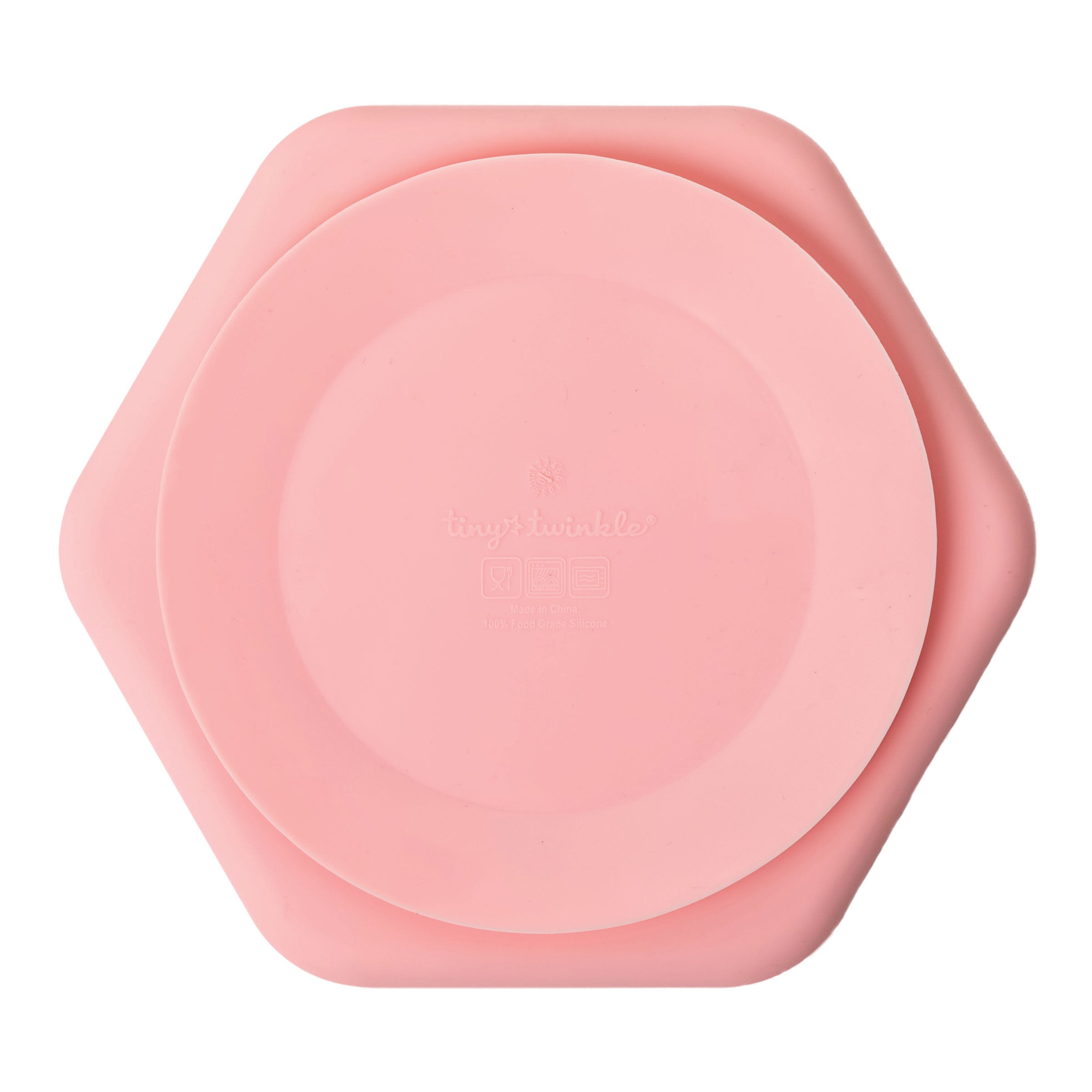 Tiny Twinkle - Silicone Plate and Lid Set - Pink