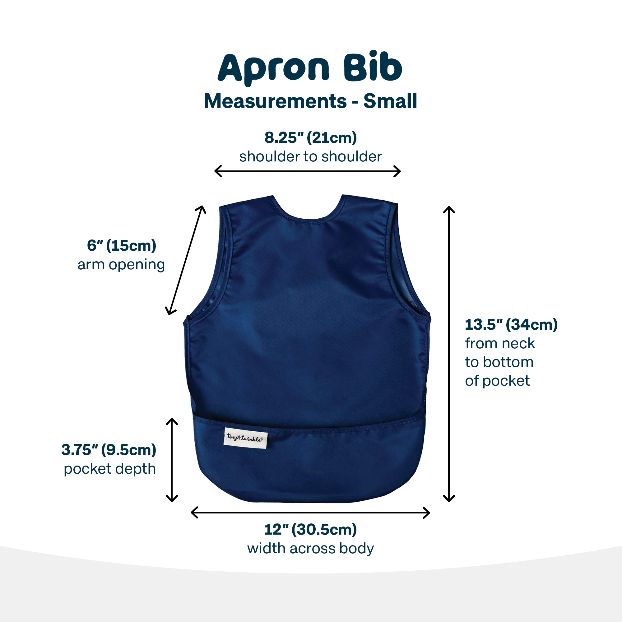 Tiny Twinkle - Mess-proof Apron Bib Set of 2 - Grey, Dark Blue