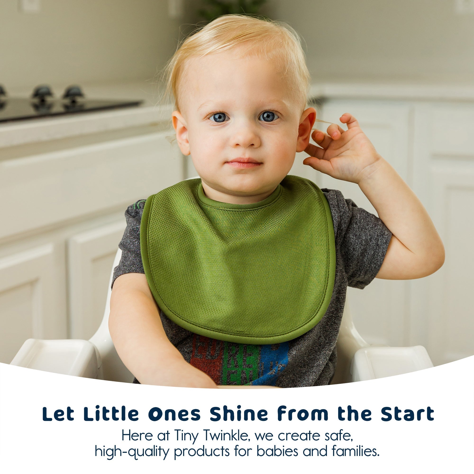 Tiny Twinkle - Kaffle® Feeder Bib 8 Pack - Blue, Olive Green, Grey & Brown Set