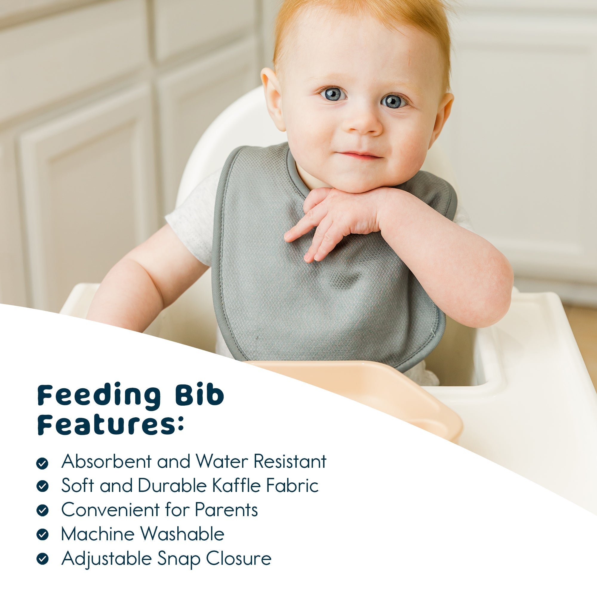 Tiny Twinkle - Kaffle® Feeder Bib 8 Pack - Blue, Olive Green, Grey & Brown Set