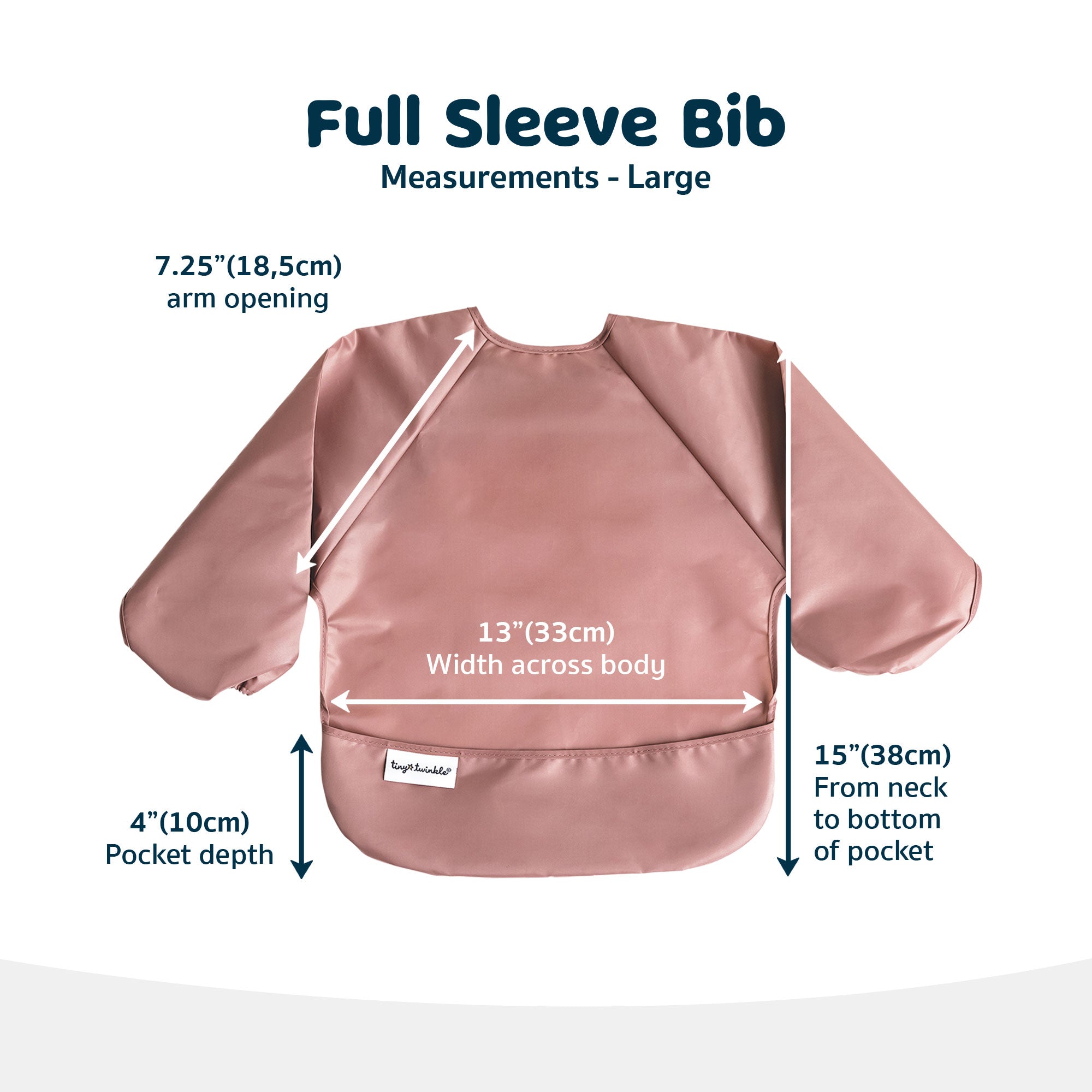 Tiny Twinkle - Mess - Proof Long Sleeve Bib 2 Pack - Taupe, Dandelion - Small/Large