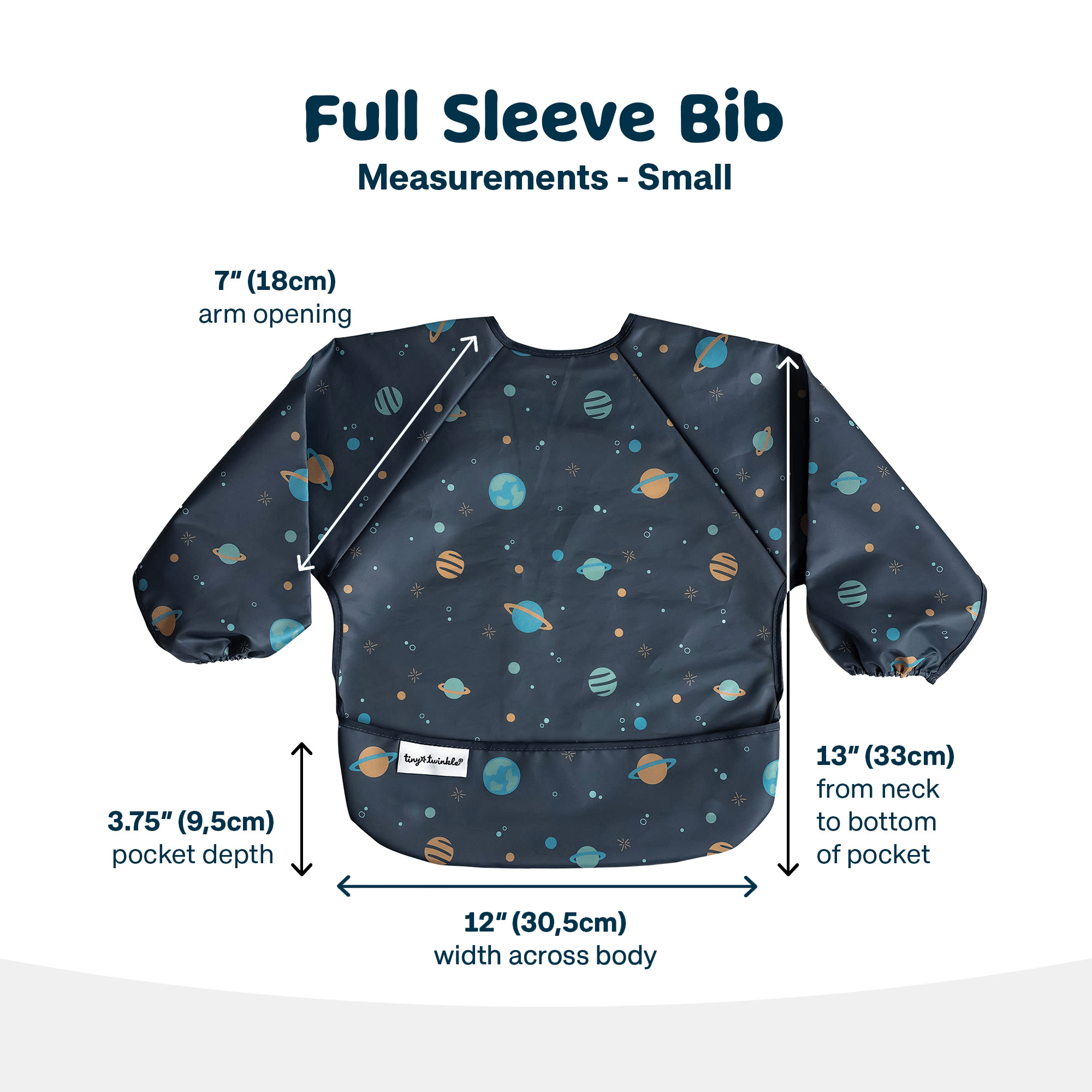Tiny Twinkle - Mess - Proof Long Sleeve Bib - Space - Small/Large