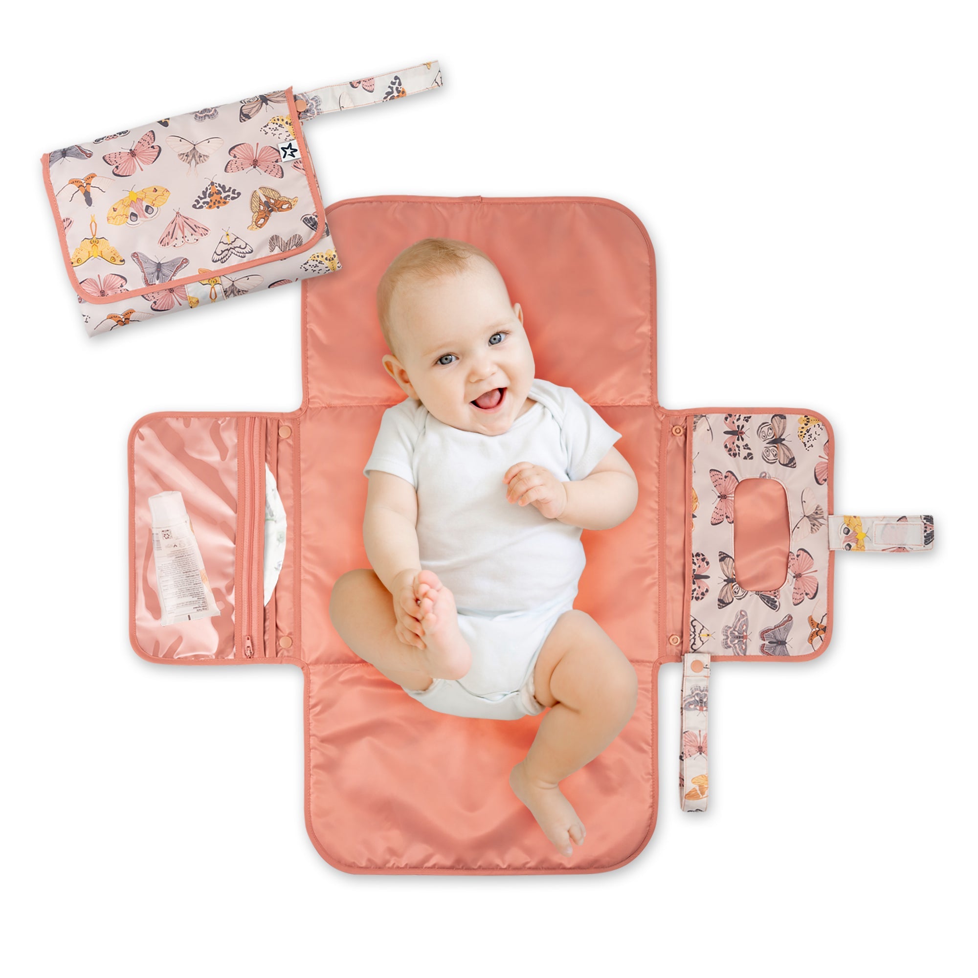 Tiny Twinkle - Mess - Proof Portable Nappy Changing Pad - Flutter