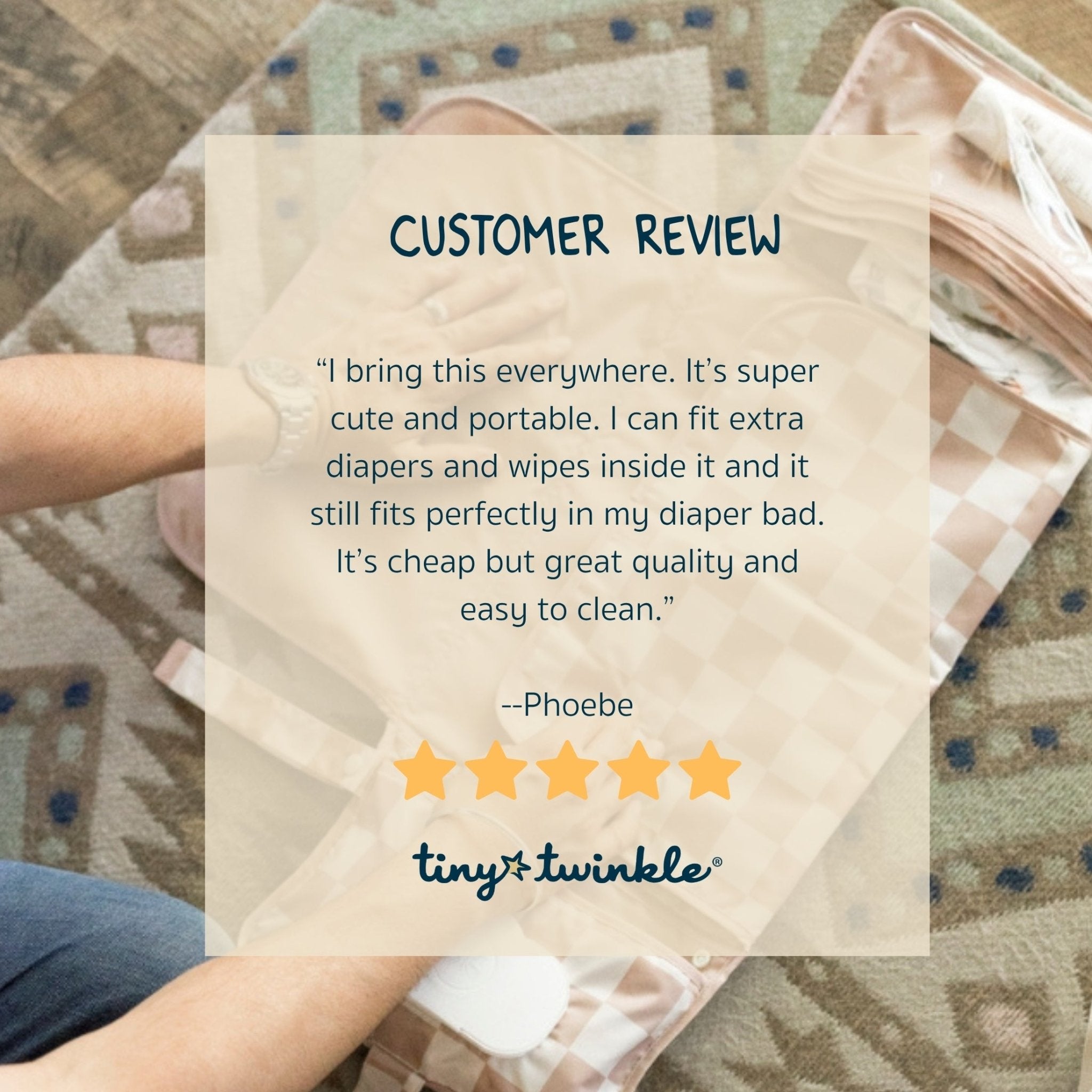 Tiny Twinkle - Mess - Proof Portable Nappy Changing Pad - Luna