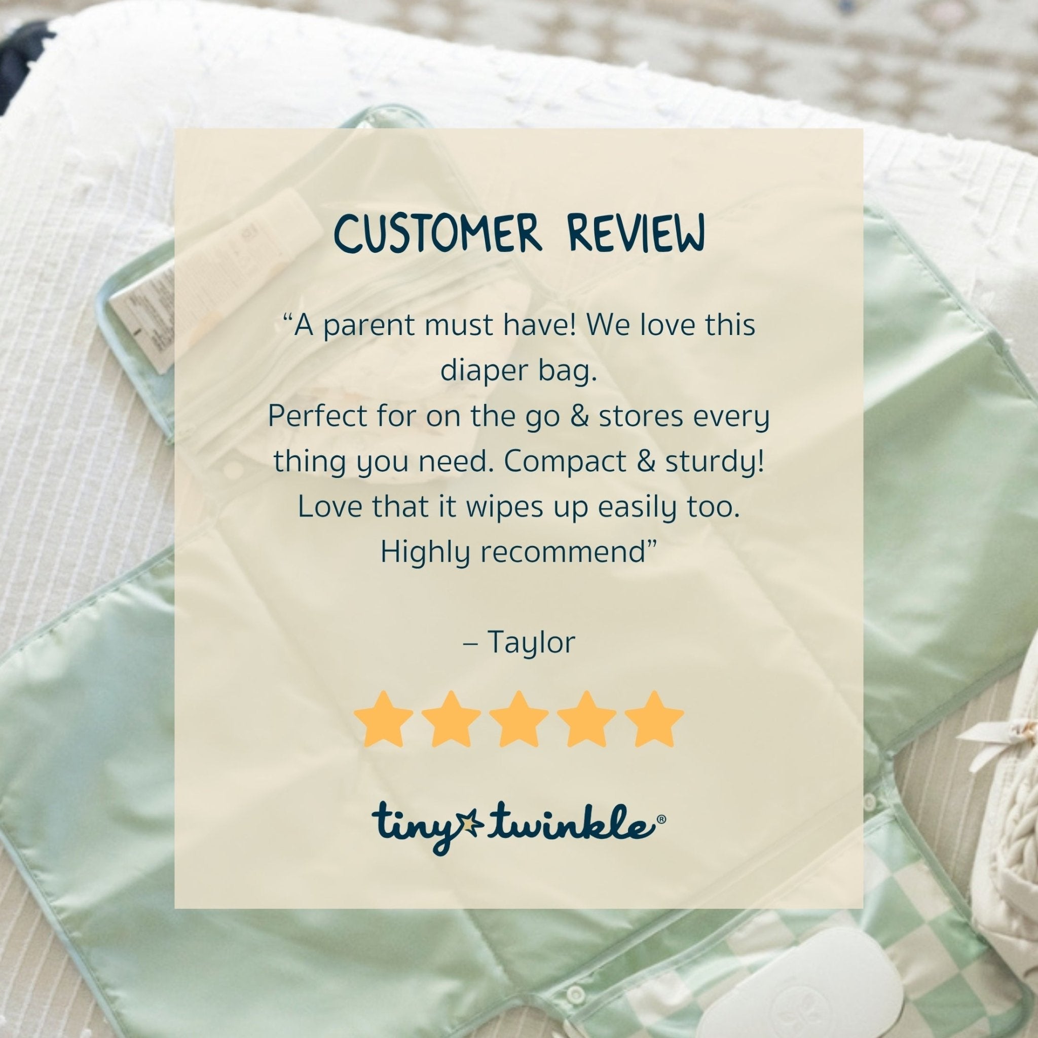 Tiny Twinkle - Mess - Proof Portable Nappy Changing Pad - Luna