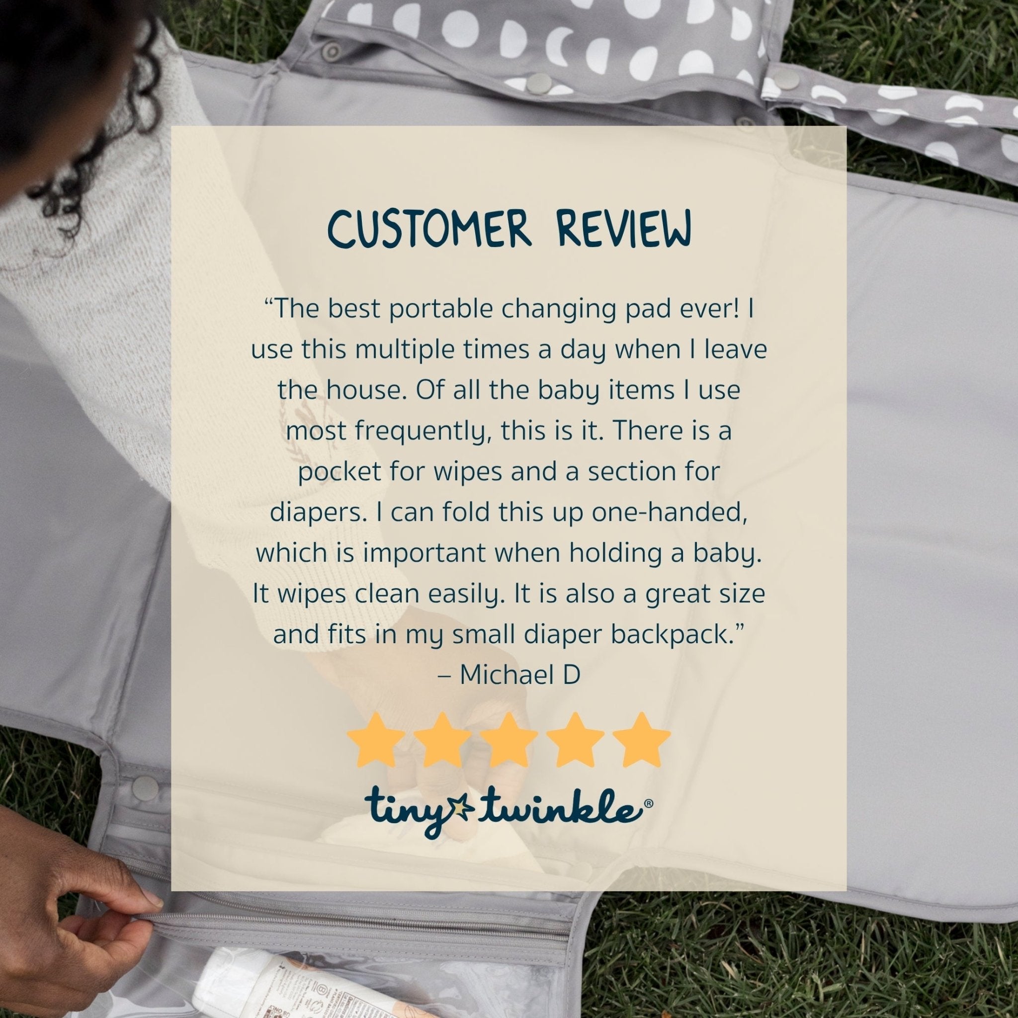 Tiny Twinkle - Mess - Proof Portable Nappy Changing Pad - Luna
