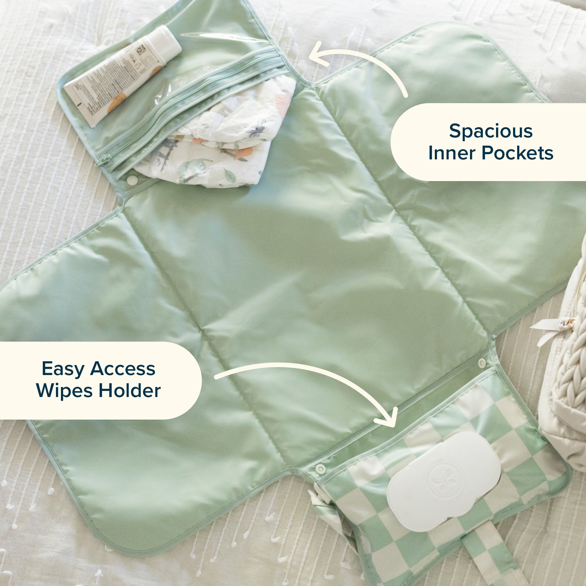 Tiny Twinkle - Mess - Proof Portable Nappy Changing Pad - Luna