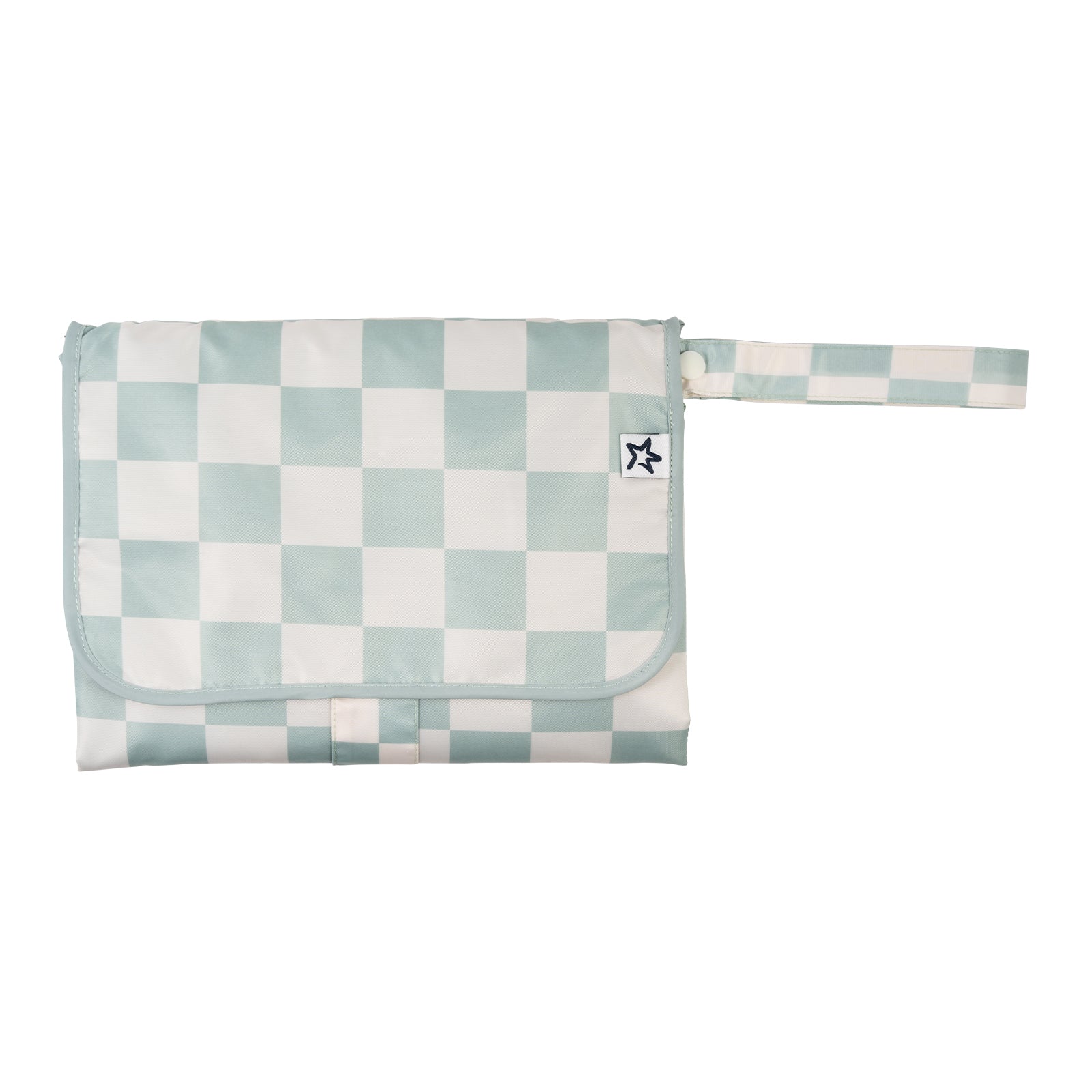 Tiny Twinkle - Mess - Proof Portable Nappy Changing Pad - Sage Checkers
