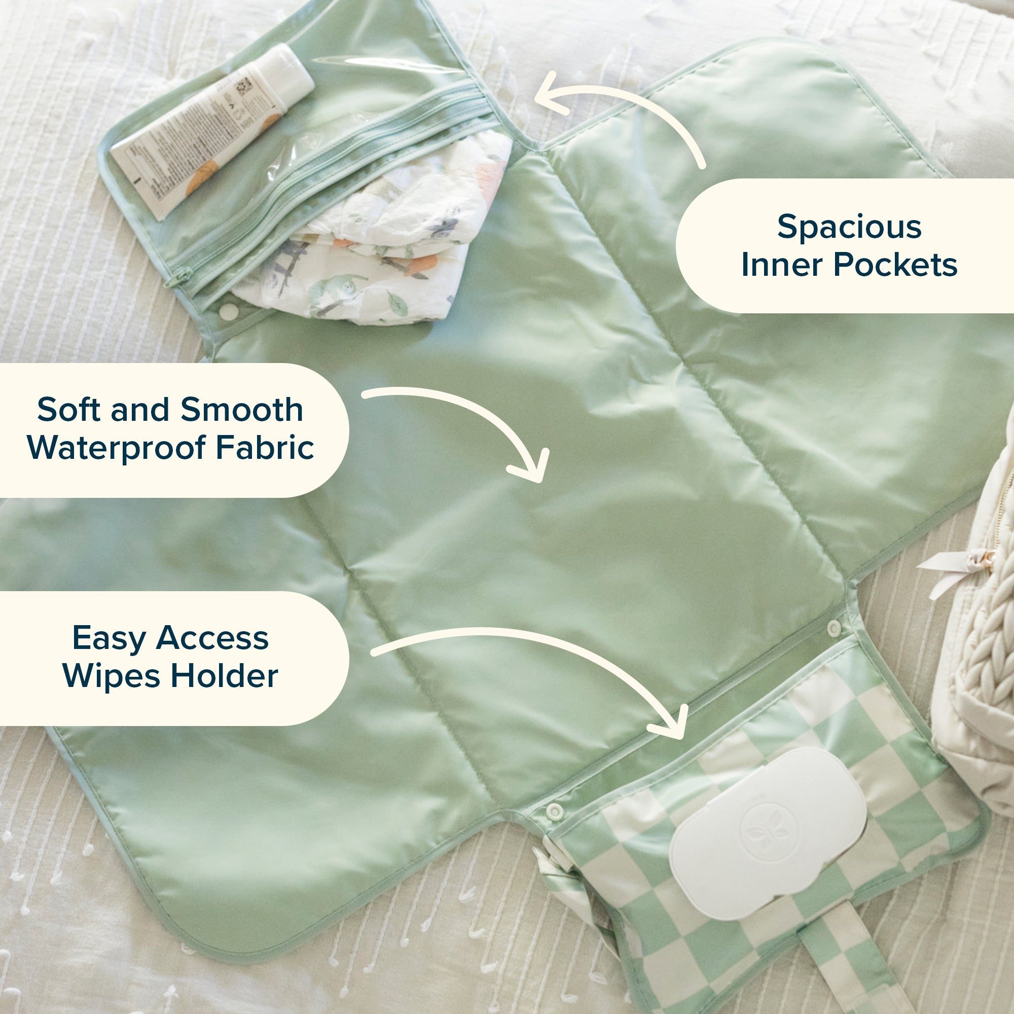 Tiny Twinkle - Portable Diaper Changing Pad - Black Checkers
