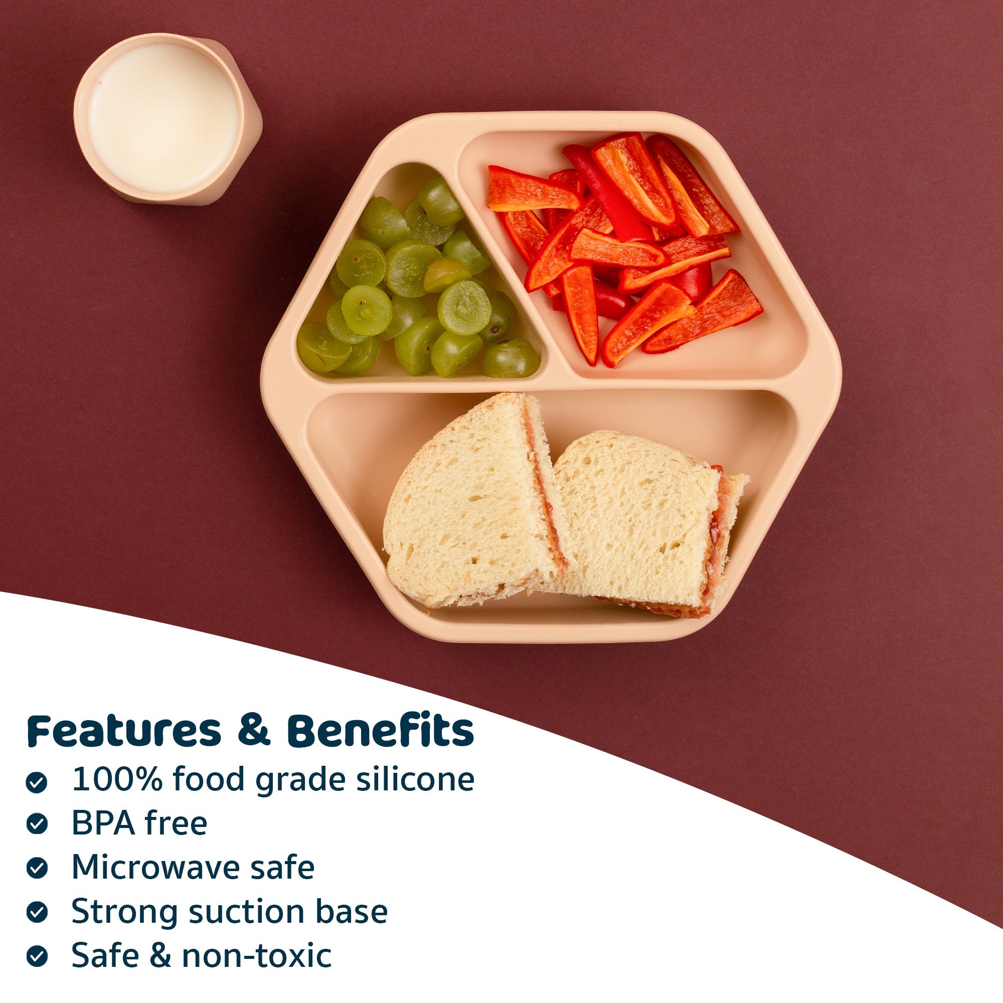 Tiny Twinkle - Silicone Suction Plate and Lid Set - Sand