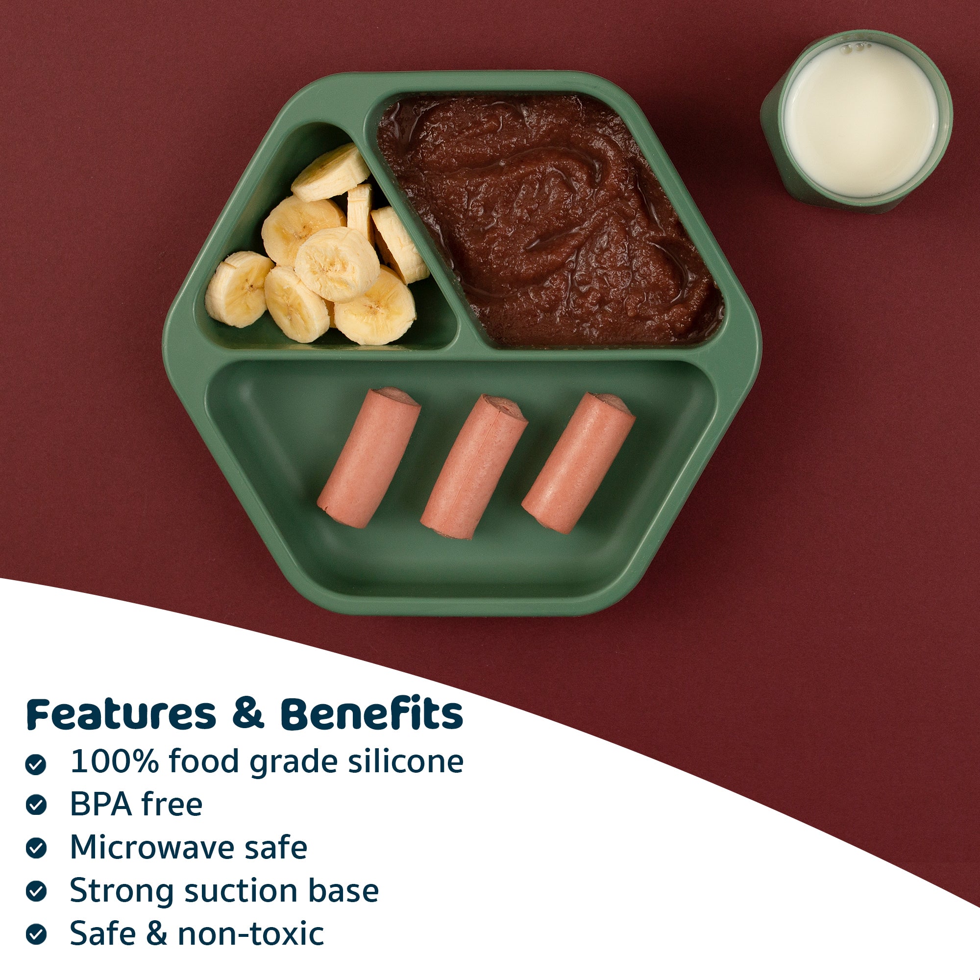 Tiny Twinkle - Silicone Suction Plate - Olive Green