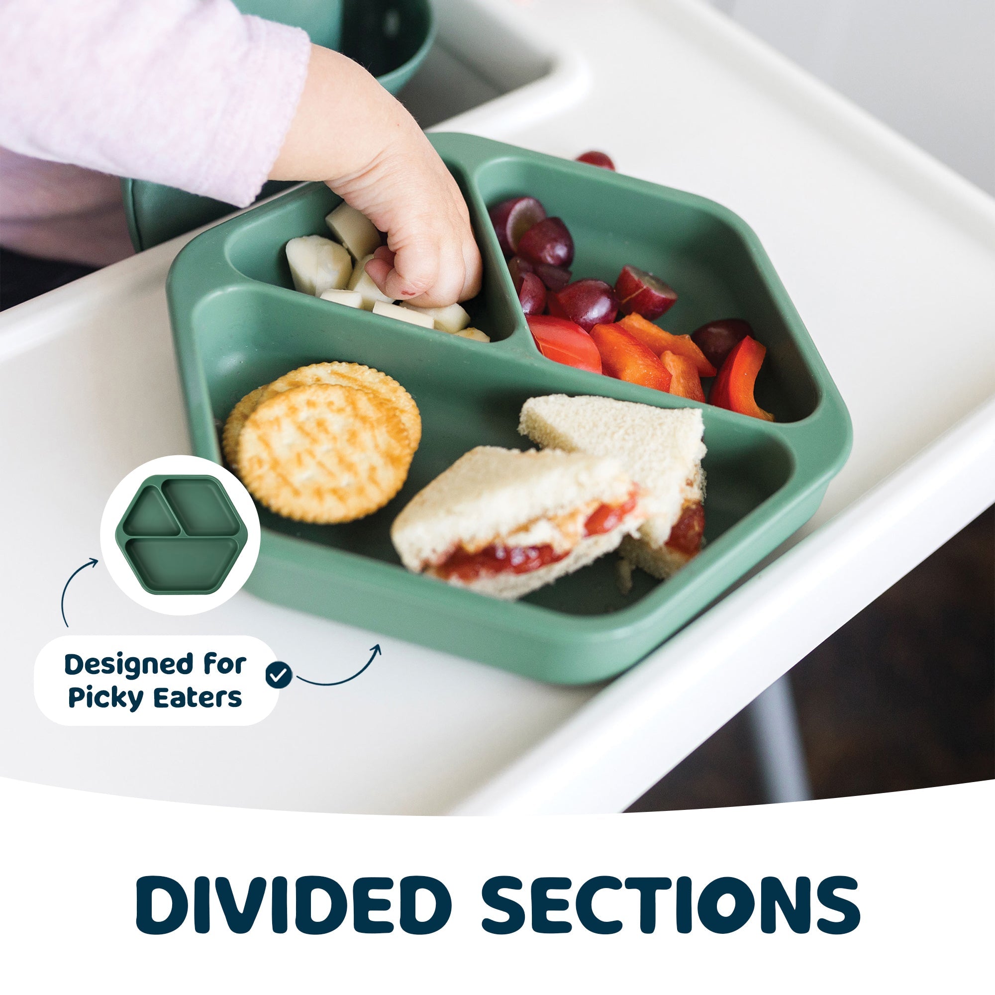Tiny Twinkle - Silicone Suction Plate - Olive Green