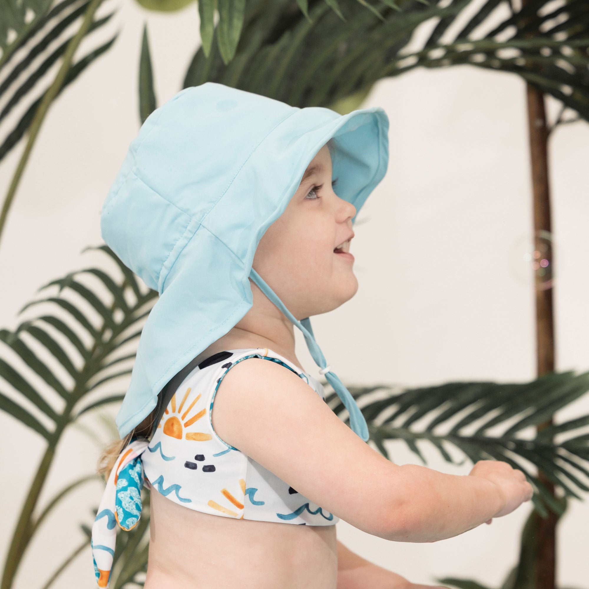 Tiny Twinkle - Sun Protection Flap Hat UPF 50+ - Light Blue
