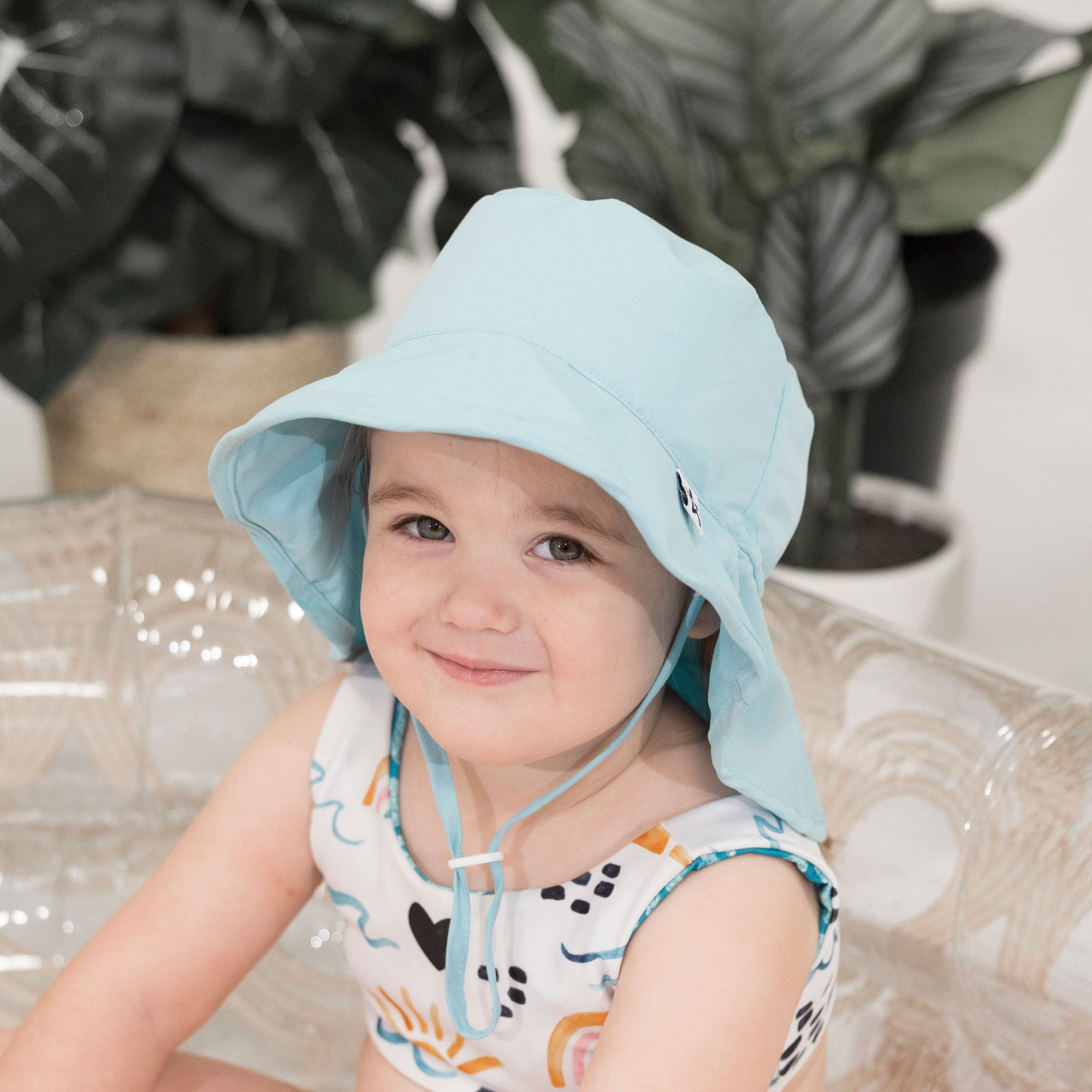 Tiny Twinkle - Sun Protection Flap Hat UPF 50+ - Light Blue