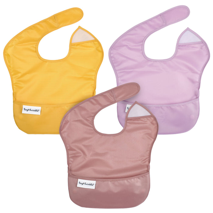 Tiny Twinkle - Easy Bib 3 Pack - Solid Taupe, Dandelion, Lilac