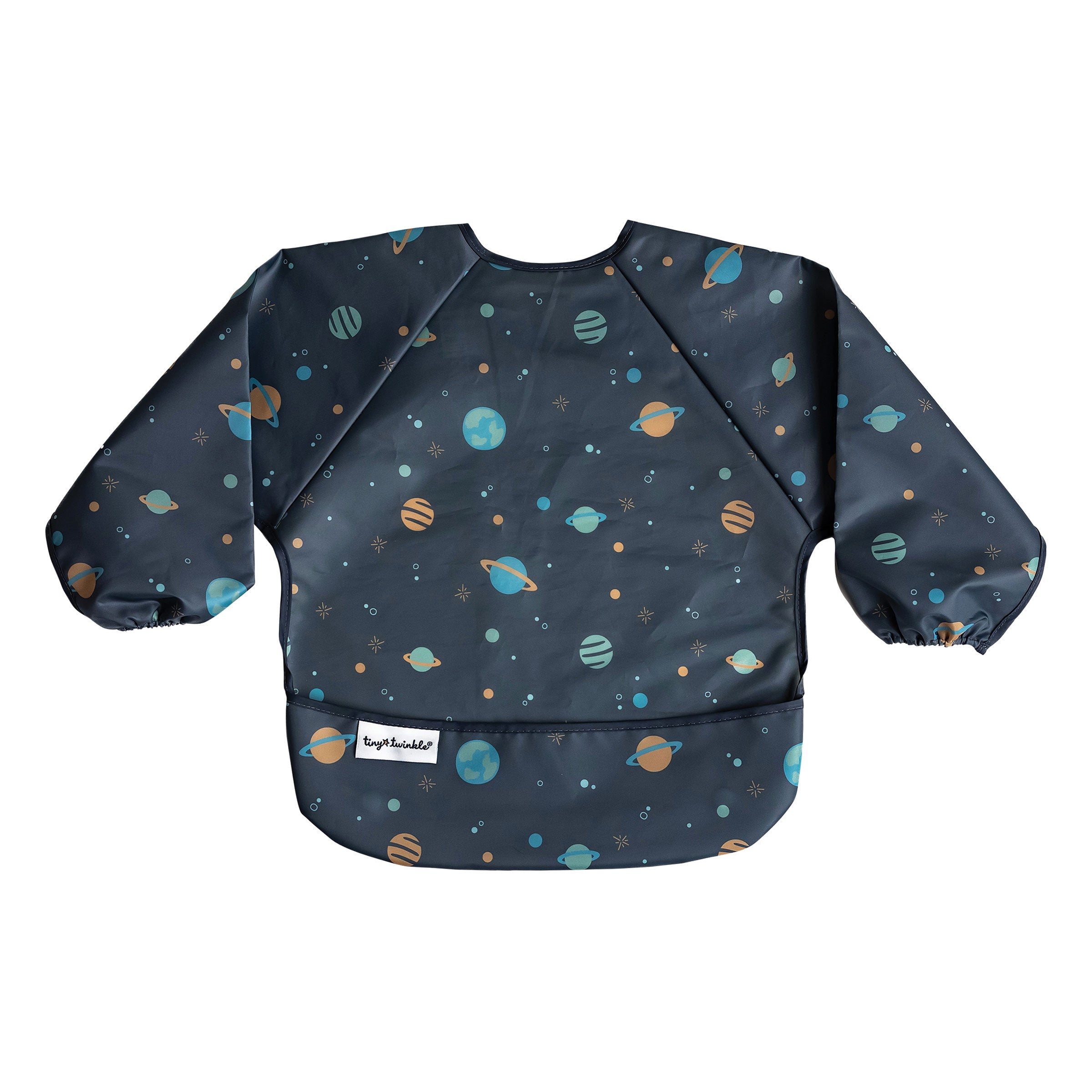 Tiny Twinkle - Mess-Proof Full Long Sleeve Bib - Space - Small/Large