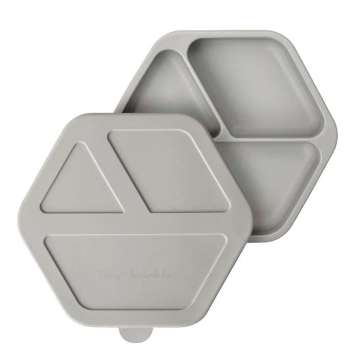 Tiny Twinkle - Silicone Plate and Lid Set - Grey