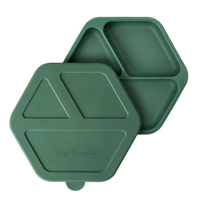 Tiny Twinkle - Silicone Plate and Lid Set - Olive Green