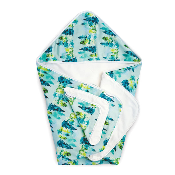 Tiny Twinkle - Hooded Towel and Washcloth Set - Forest