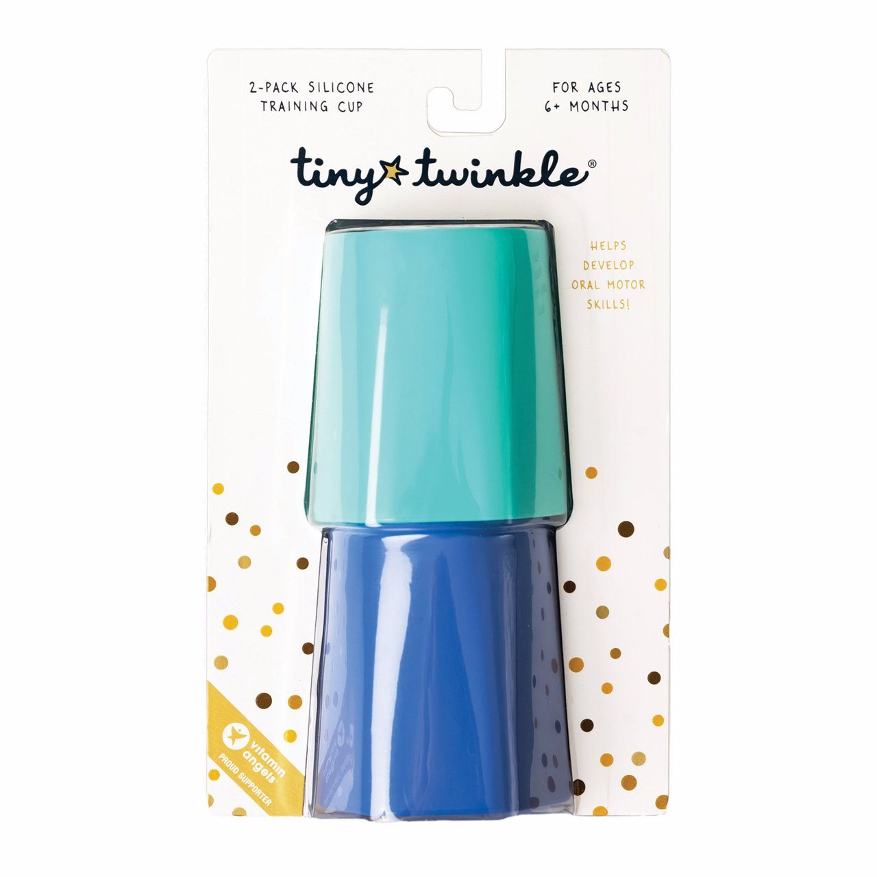 Tiny Twinkle - Silicone Training Cup Set of 2 - Mint, Indigo
