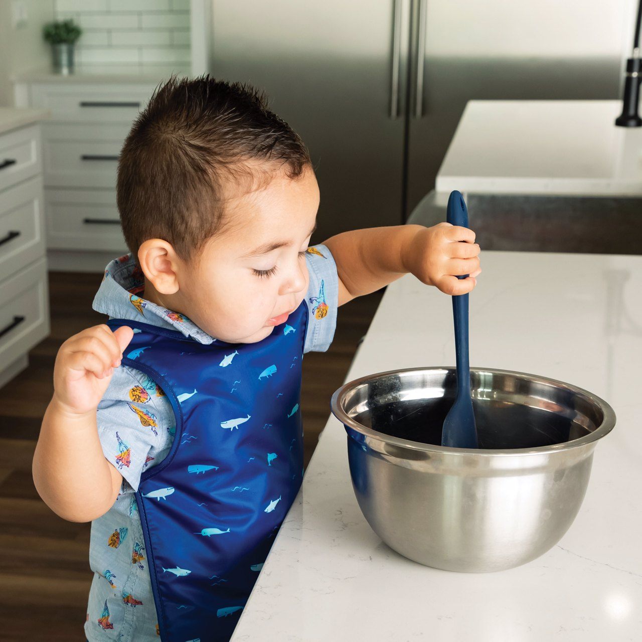 Tiny Twinkle - Mess-proof Apron Bib - Ocean Life