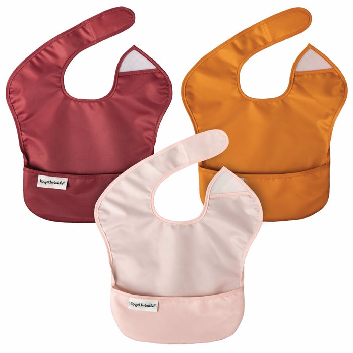 Tiny Twinkle - Mess-proof Easy Bib - Solid Girl Set of 3