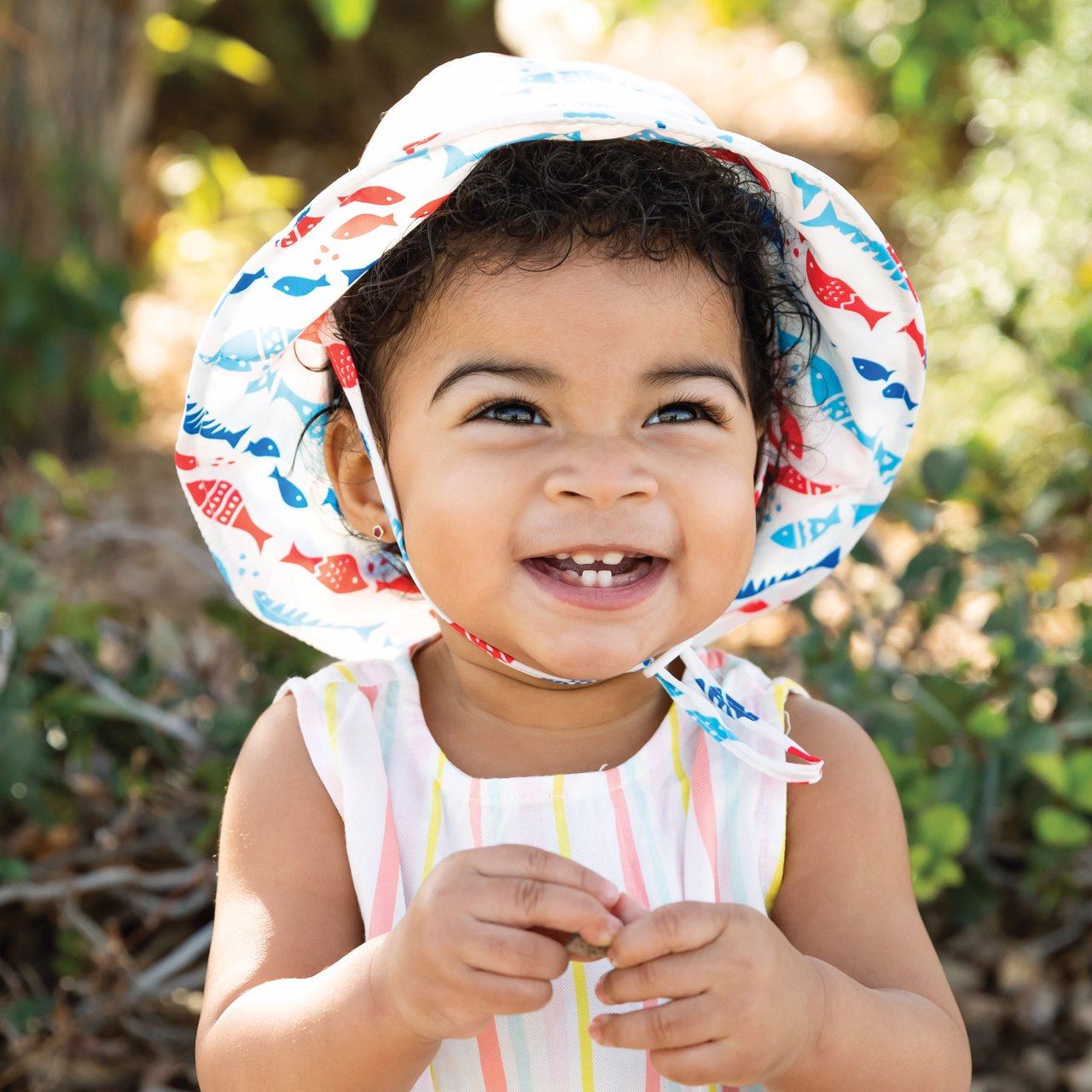 Tiny Twinkle - UPF 50+ Kids Sun Bucket Hat - Tribal Fish